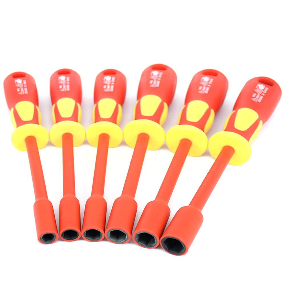 insulated tools electrical 1000v socket VDE Nut Driver M4-M13 IEC60900 certification insulating tools insulation screwdriver (10MM, RED)