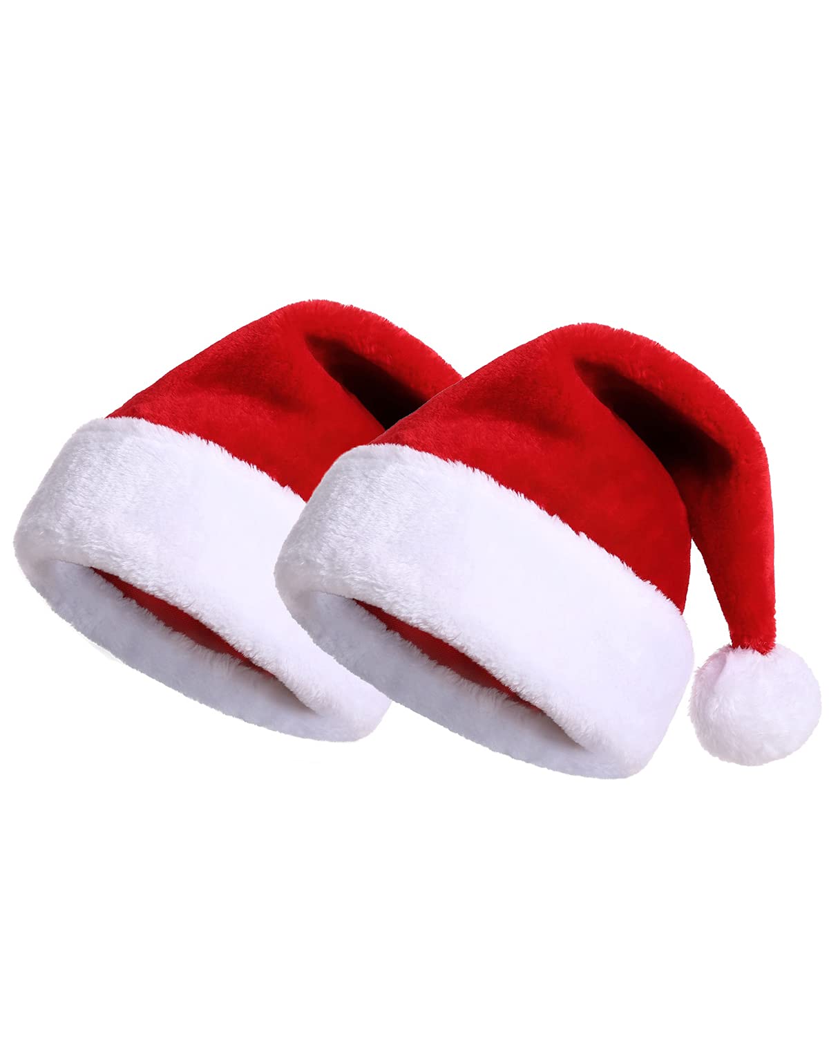 KONVINIT Cappello Babbo Natale Peluche per Adulti, Cappellini Natale,Cappellino Babbo Natale Onesize