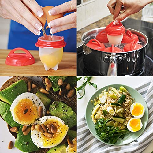 6pcs Eier Silikon Kocher Schale Eierkochern Ohne Schale Eier Schnelle Gadgets ZubehöR Eierkocher Maker Egg Schale Eggs Gekochte Eier KüChenhelfer Ei Wilderer Gekochte Eierform Ist Sicher Und Gesund – Bild 8