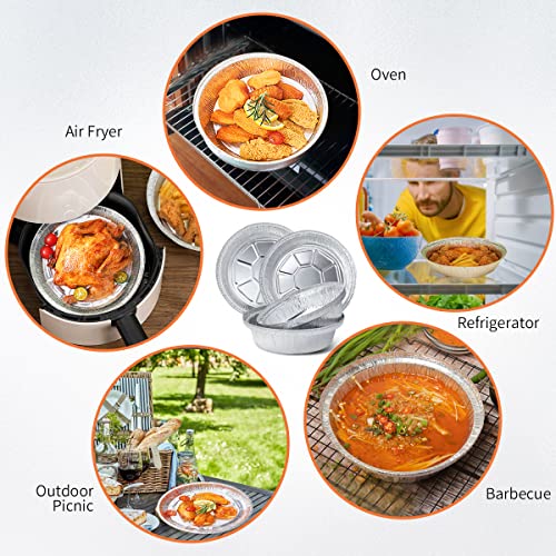 【45 Pack+100 Disposable Gloves】Premium 9-Inch Round Foil Pans With Board Lids Disposable Containers With Straight Walls For Storing, Serving, Baking & Reheating | Freezer And Oven Safe, Recyclable. #TOP3