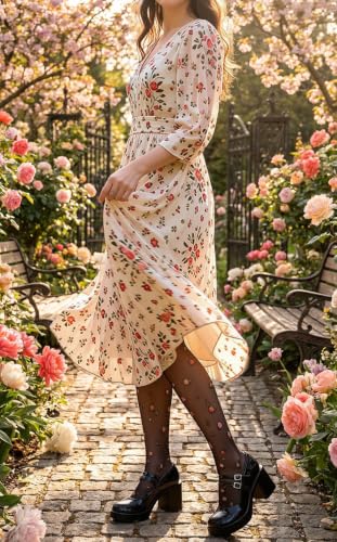 Image of Sahabowi Women's Sheer Tights, High Waist Pantyhose, Vintage Control Top Stockings,Shaping Pantyhose Slimming Butt Lifting