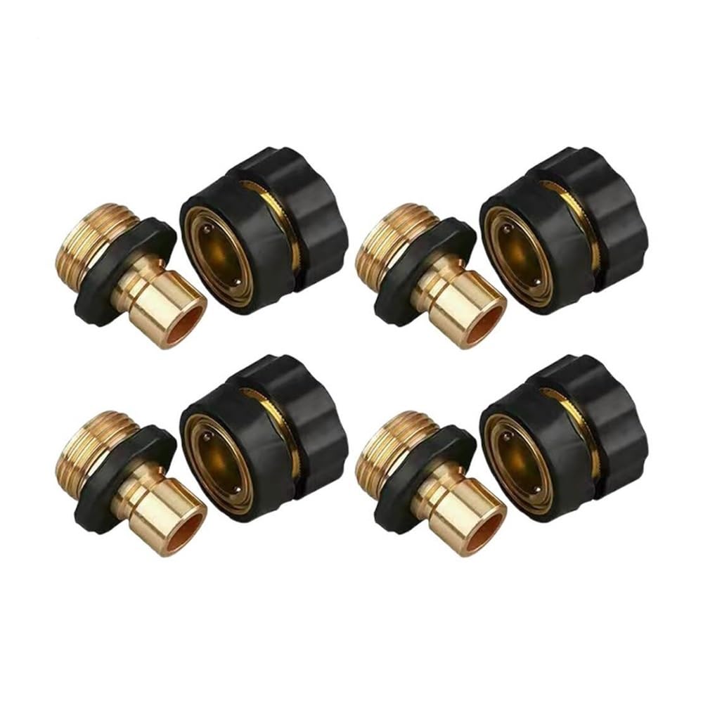 Bigbibi Men's Color 3 4Pcs 3/4 Inch Garden Hose Quick Connect Couplings - Fe Quick Disconnect Hose Connectors With 4 Rubber Seals For Taps