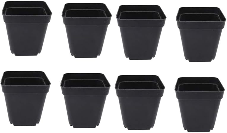 DOITOOL 50 Stück Anzuchttöpfe Eckig, Pflanztöpfe Kunststoff Blumentopf