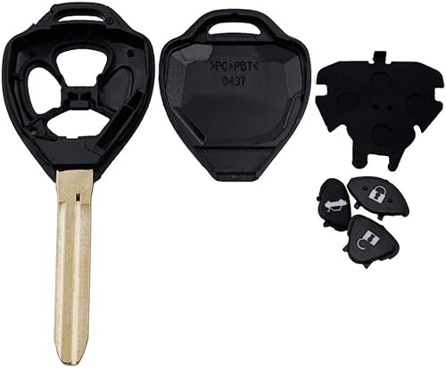 Miniatura 2 de Fundas para llavero de automóvil para Toyota Yaris Prado Tarago Camry Corolla RAV4 Reiz Crown Avalon Venza 2007-2012, 3 botones remoto para llave de