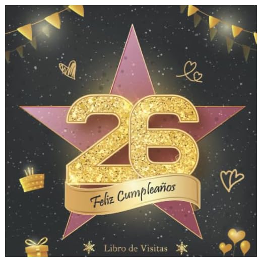 Libro de Visitas 26 Cumpleaños: Felicitaciones y fotos de los invitados | fiesta cumpleaños 26 años | para hombres y mujeres | Hollywod el paseo de la fama