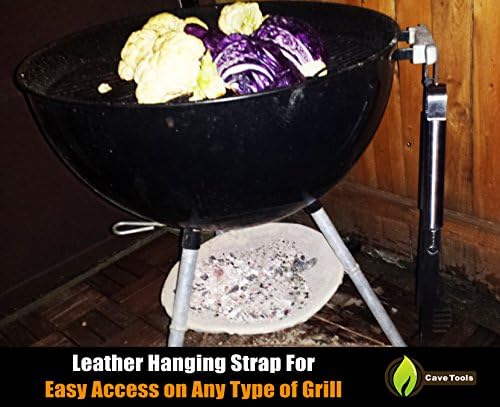 Pinzas para parrilla, 20% más gruesas de acero inoxidable que no se doblan – Apto para lavavajillas, mango largo de 43 cm que protege del calor de la barbacoa – Soporte de bloqueo para fácil