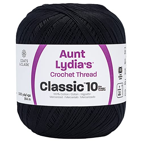 Image of Aunt Lydia 151.0012 Value Crochet Thread, Black