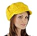 Glitter Sequin Trim Newsboy Style Relaxed Fit Cap, Yellow