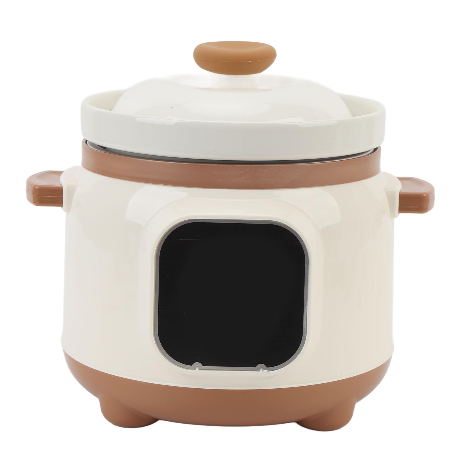 Olla de Cerámica Eléctrica de Cocción Lenta, Olla Arrocera Multifunción Automática, Reserva de 24 Horas, Olla de Guisado Multiusos de 235 W para Cocina (Enchufe de la UE)