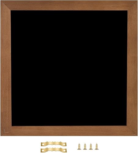 Miniatura 7 de Pizarra de superficie magnética, 11.8 x 15.7 pulgadas, marco de madera marrón vintage, pizarra negra de pared para usar en casa, oficina y