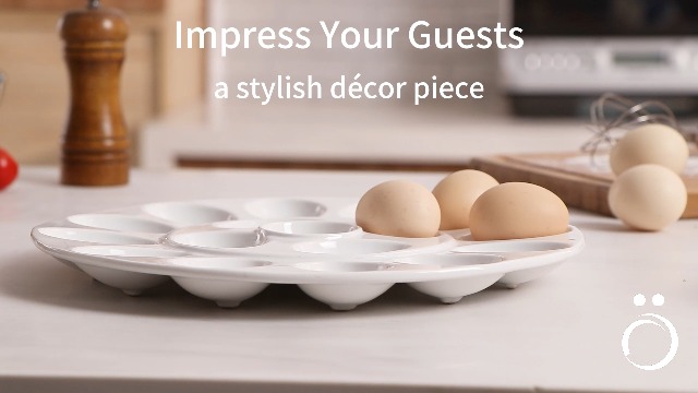 食器   Divelled egg tray Amazon.com | YU&CH Ceramic Sunflower Deviled Egg Tray - White Egg