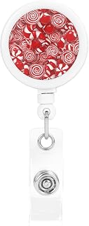 Retractable Badge Reel Holder with Alligator Clip Badge Holder Candy Canes Badges Reel Keychain Badges Clips for Nurse ID Name Clip Name Tag Card for Office Work Doctor