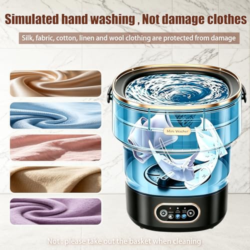 Image of 20L Mini Portable Washing Machine,Foldable Portable Washer Mini Lavadora Portatil for Apartment,RV,Camping,Travel - Wash Baby Clothes, Underwear,Bra Separately to Keep Clean and Healthy