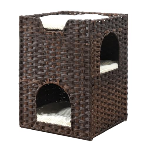 Stylish Handwoven Rattan Cat Bed