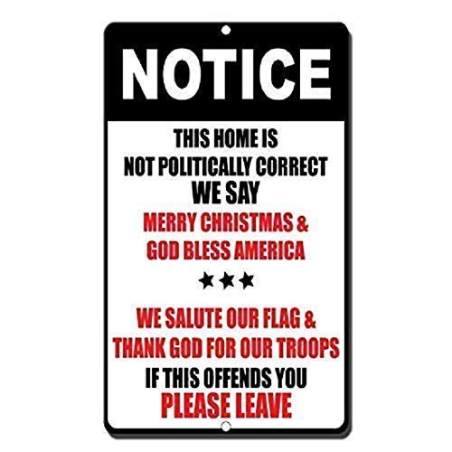 AIJIEB This Home is Not Politically Correct We Say Merry Christmas �j���[���^�� �u���L�Ŕ� ���g�� ���B���e�[�W �Ǐ���� �|�X�^�[ �J�t�F �o�[ �p�u �z�[���f�R���[�V���� 8x12�C��