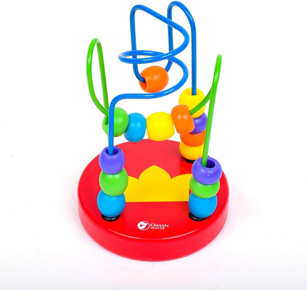 Classic World クラシックワールド ミニビーズコースター レッド Cl3772 おもちゃ 知育玩具 お出かけサイズ ルーピング 木製 こども 子供 オンラインショップ 男の子 1才 18ヶ月 お祝い 1歳 プレゼント 1才半 クリスマス 誕生日 赤ちゃん 2歳 女の子 出産祝い ベビー