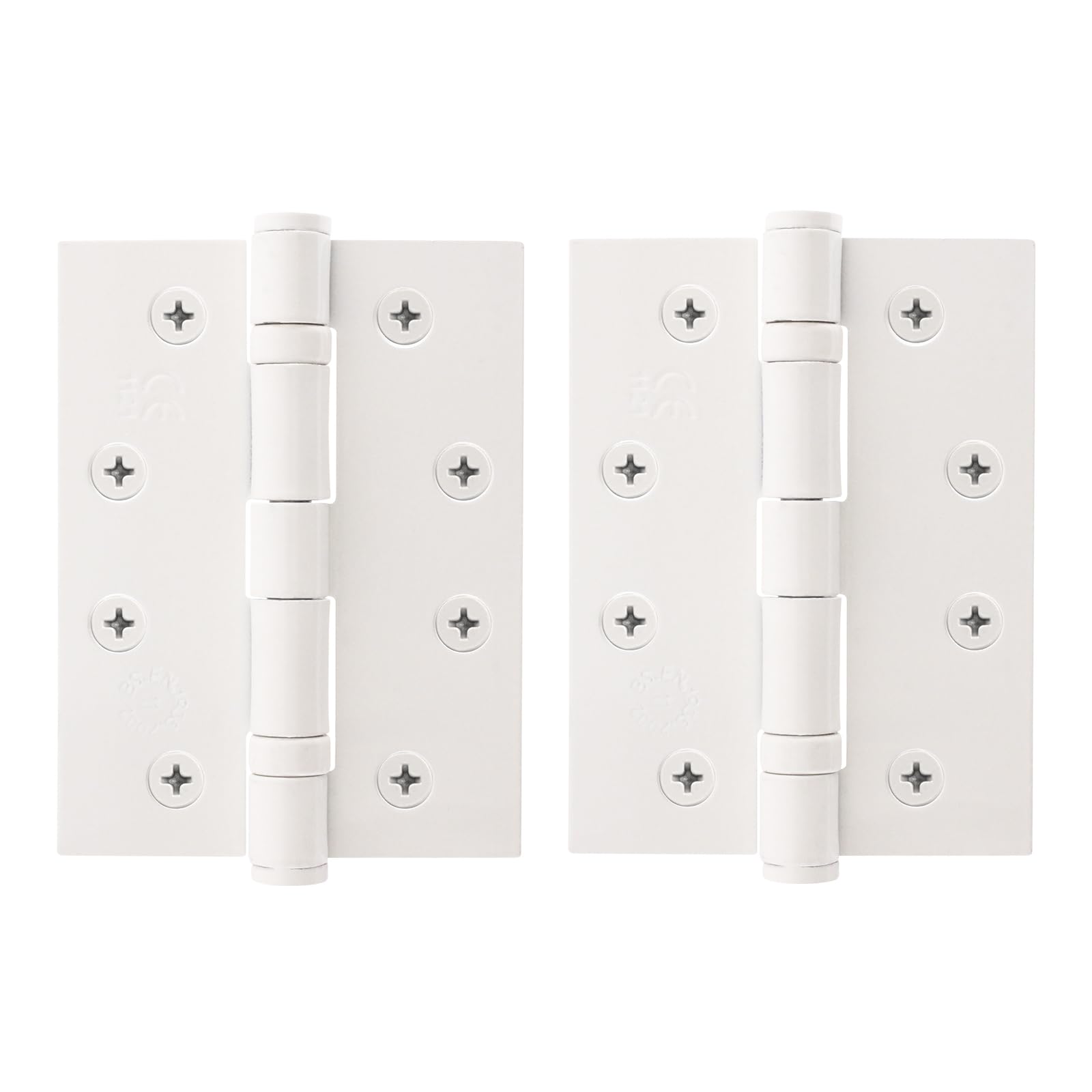 EAI White Door Hinges | 4 Inch / 102mm White Internal Fire Door Hinges | 1 Pair