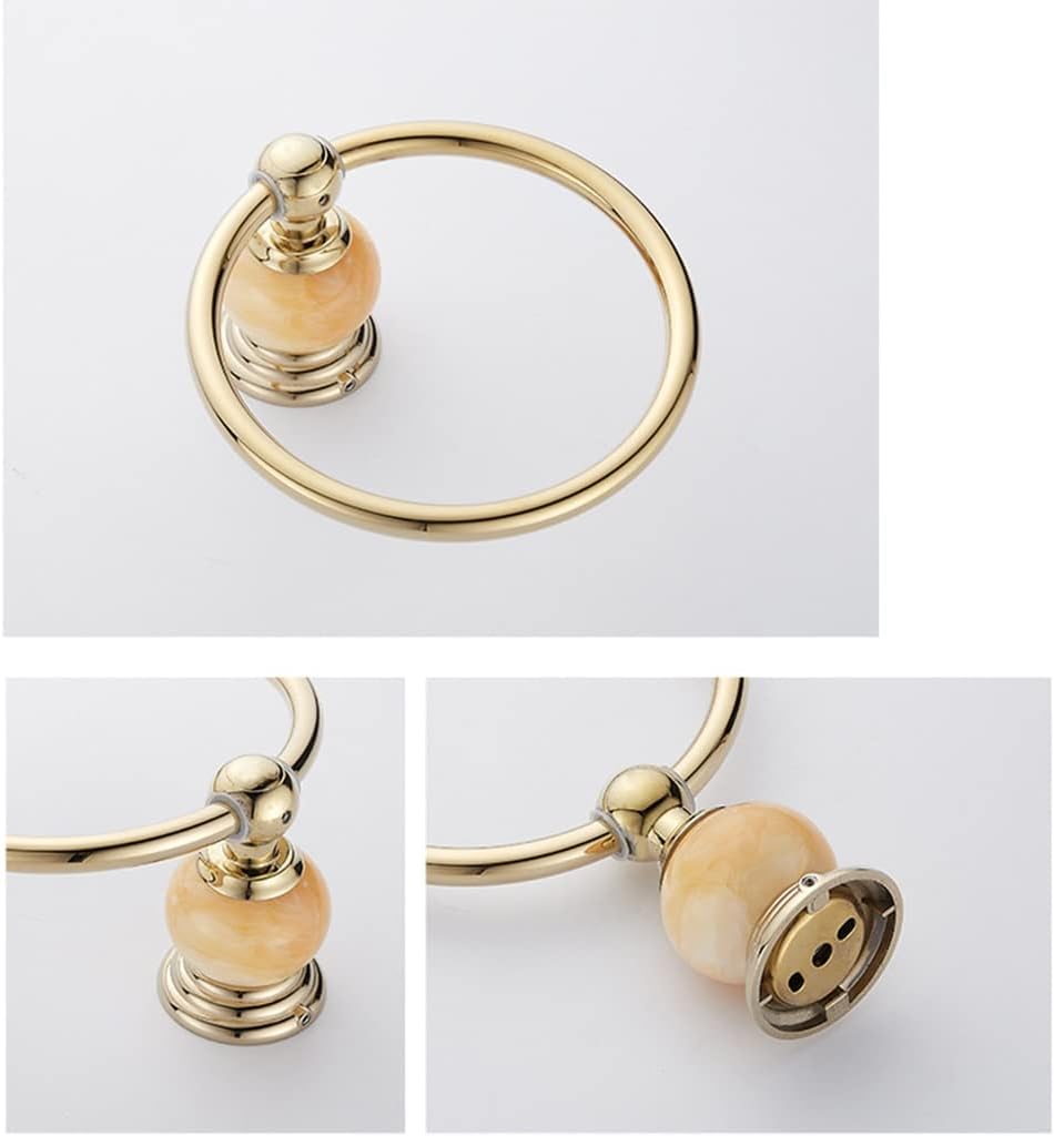 LSLYTQ Bathroom Light Luxury Gold Stainless Steel Towel Ring, Towel Hanger Holder, Towel Rack, Towel Rail