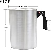 Vista 6 de EricX Light Candle Making Pouring Pot, 4 pounds, Dripless Pouring Spout & Heat-resisting Handle Designed Wax Melting Pot, Aluminum Construction