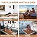 Hmtaolife Inflatable Floating Dock with Wood Grain EVA, Non-Slip Water Floating Dock Swim Platform with Detachable Ladder Swim Deck Raft Water Platform for Lake Pool Ocean