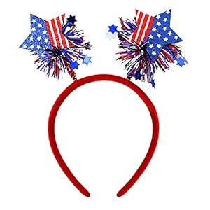 HOXIEYA Independence Day Headbands Satr Shape with Shiny Glitter Deisgn 4th of July Hair Band Patriotic Hair Band Holiday Party Gift Independence Day Hair Accessories Headwear for Cosplay-star