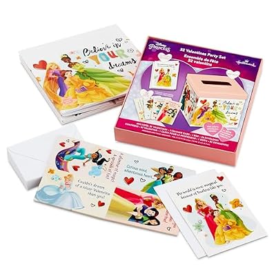Hallmark Disney Princess Valentines Day Cards for Kids School Classroom Exchange and Mailbox with Light and Sound