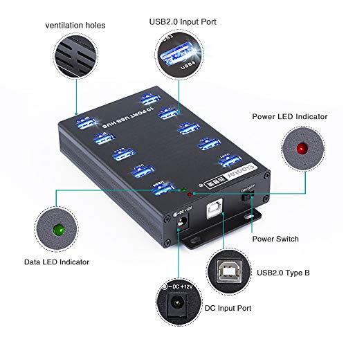 Sipolar 10 Port USB 2.0 HUB Great for Bitcoin Miner - Image 4