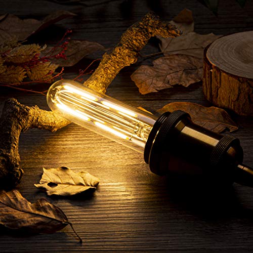 Yfxrlight Dimmable T10 Led Bulbs Warm White 2700K Led Tubular Edison Light Bulbs 4W Tube Vintage Led Bulbs 40 Watt Equivalent,E26 Base, Led Filament Retro Bulb For Desk Lamp, Pendant Lights,6 Pack #TOP3
