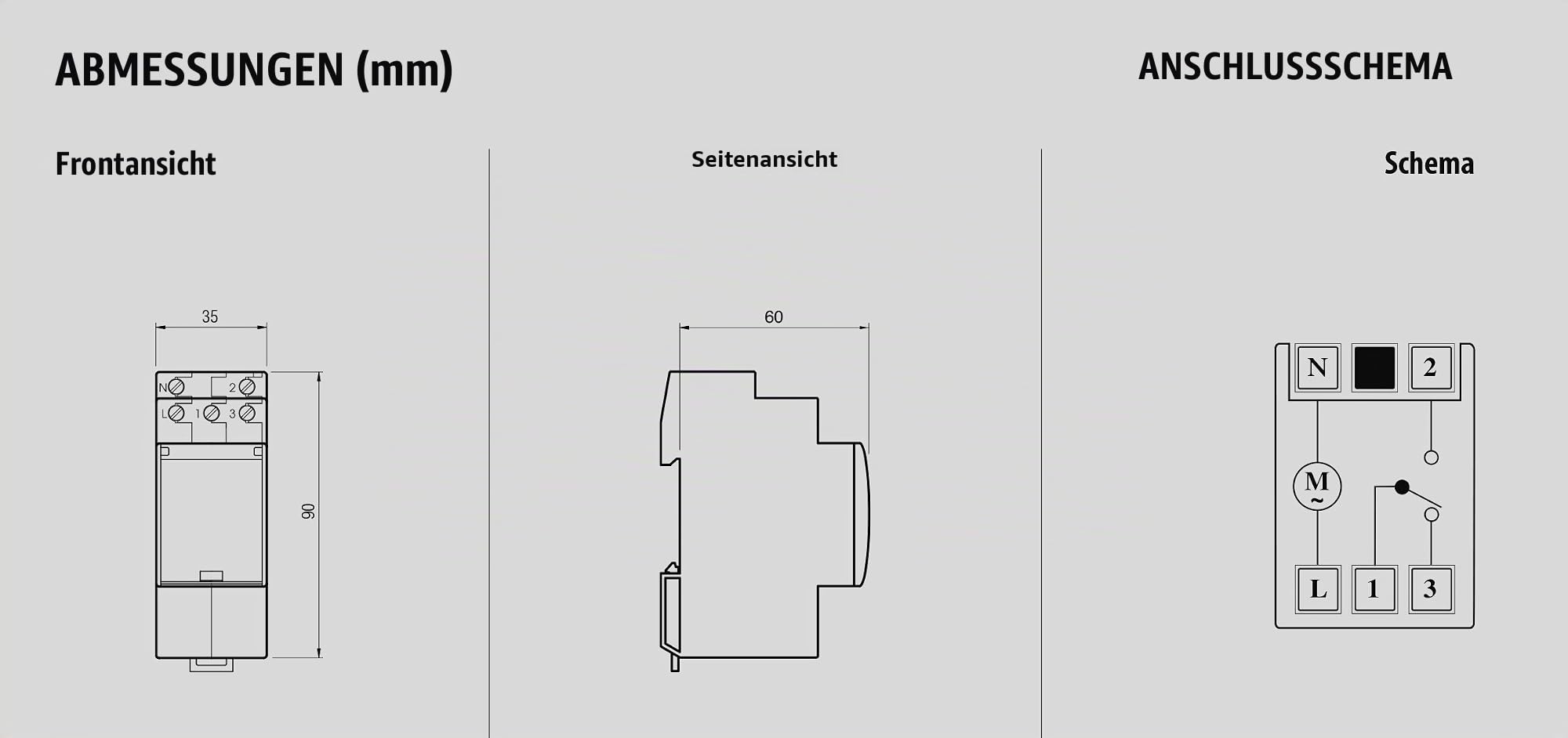 VEMER VE087300 Bio-D - Elektromechanisch Zeitschaltuhr mit Steckreitern mit Tagesprogrammierung, Montage DIN-Hutschiene, Hellgrau