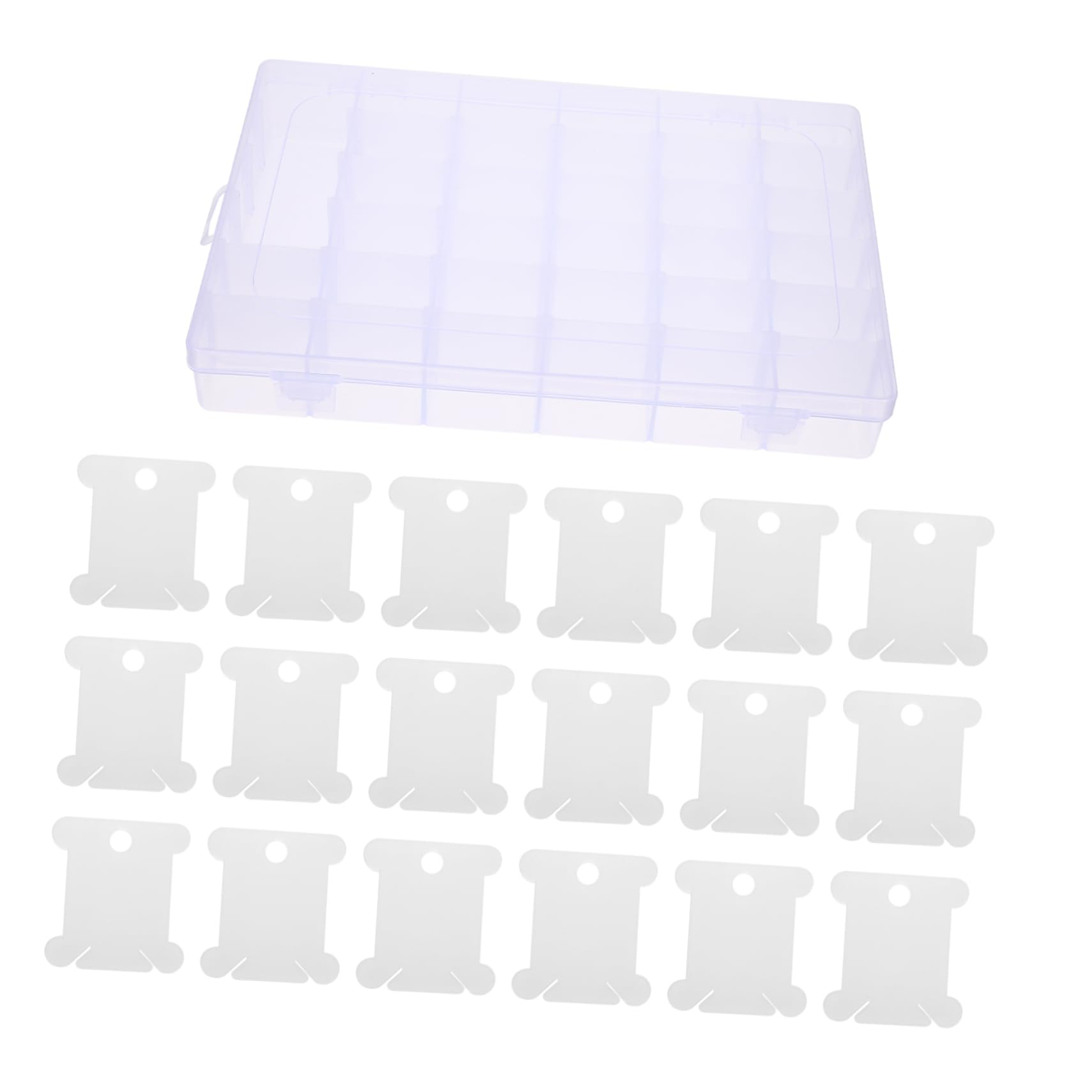 Veemoon Embroidery Supplies Kit 1 Set Thread Winder Box Cross Stitch Organizer Storage for Threads Needles Beads