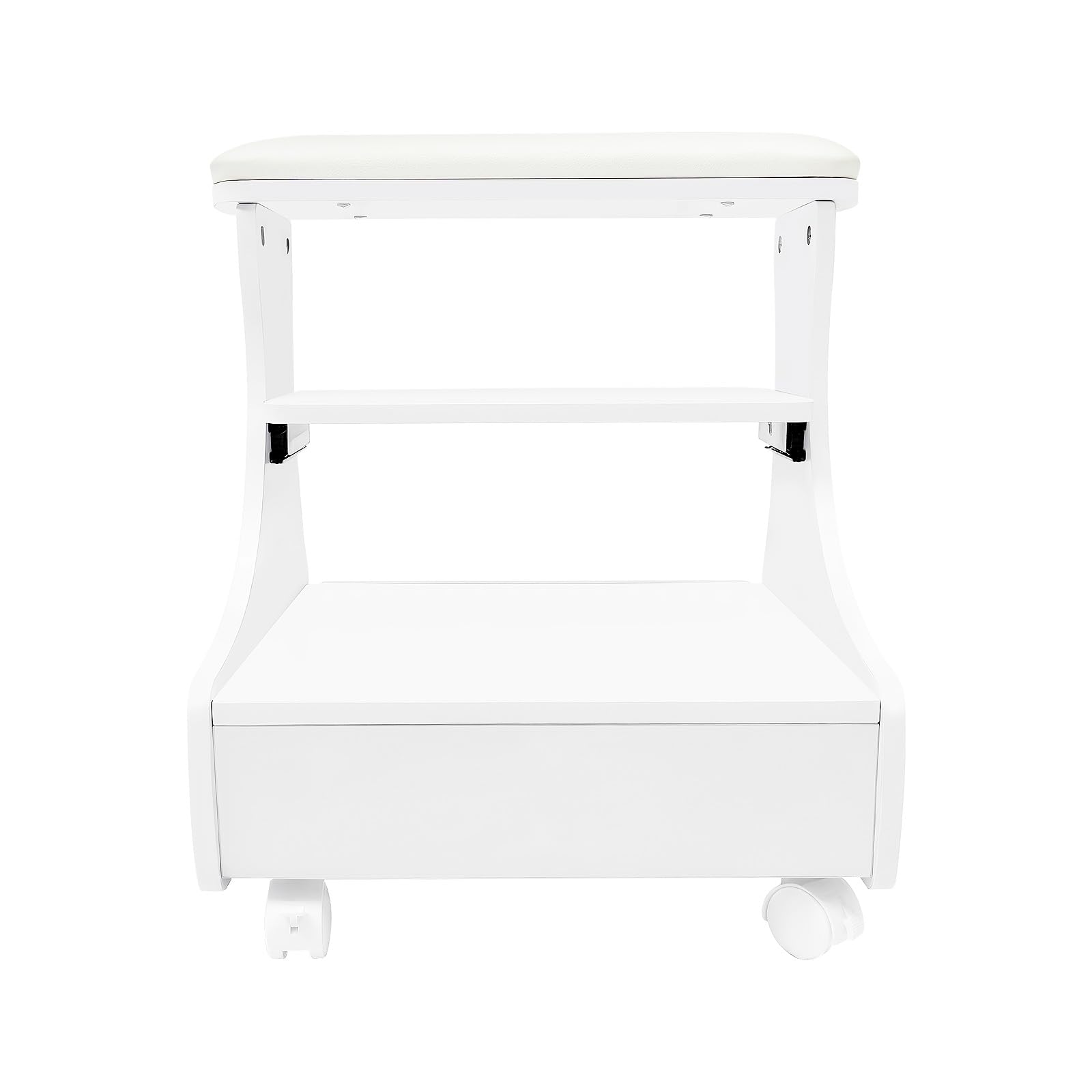Table Manucure Chariot de Pédicure 52x41x55cm 20kg Charge Roulettes Freins Meuble Pedicure Salon Beauté