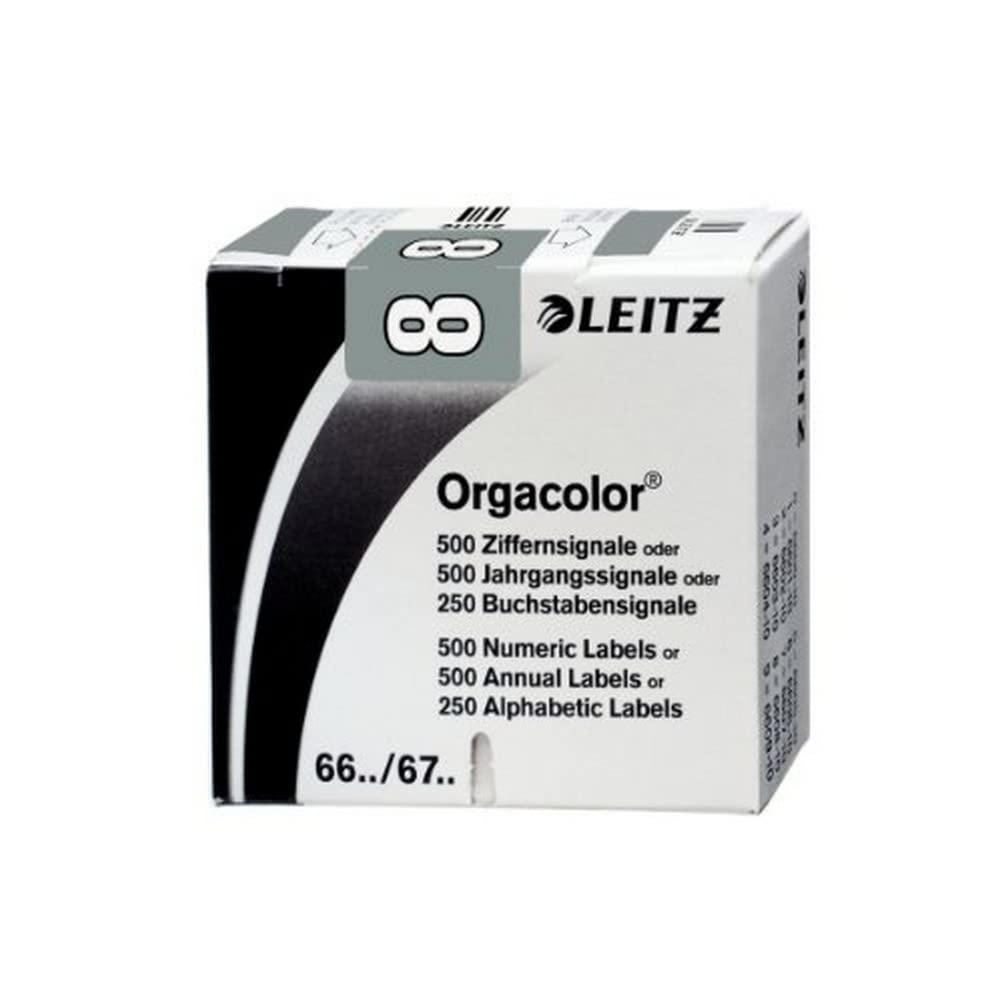 Leitz 66081000 Orgacolor Ziffernsignal 8, 500 Stück, grau