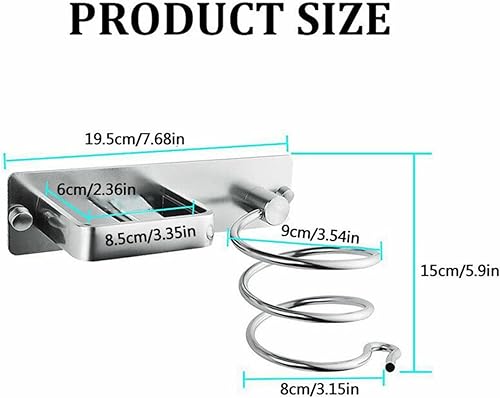 Miniatura 6 de Soporte para secador de pelo, organizador de secador de pelo, planchas planas para montar en la pared, rizadoras, ahorra espacio y fácil de