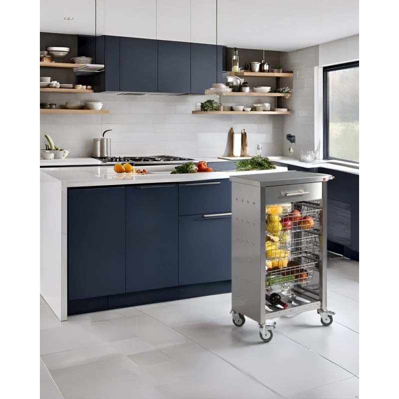 DON HIERRO - Carro de Cocina, Carrito verdulero Otto INOX-