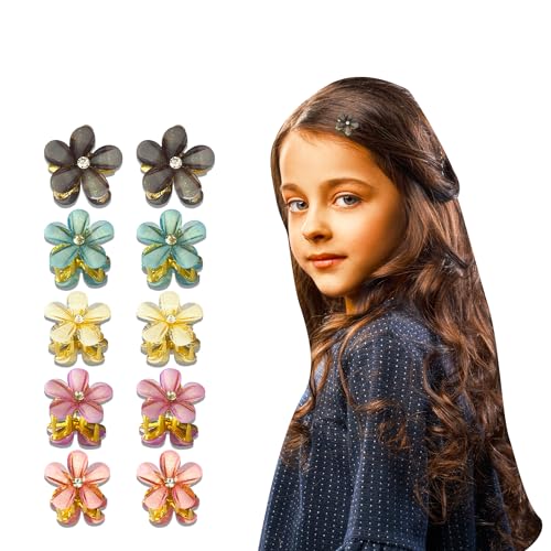 Image of TEMPERIA (10 pcs) Hair Clips for Girls Women & Kids - Clutcher Clutches Claw Clip Accessories - Small, Stylish and Fashionable (Multicolour) (DN01)