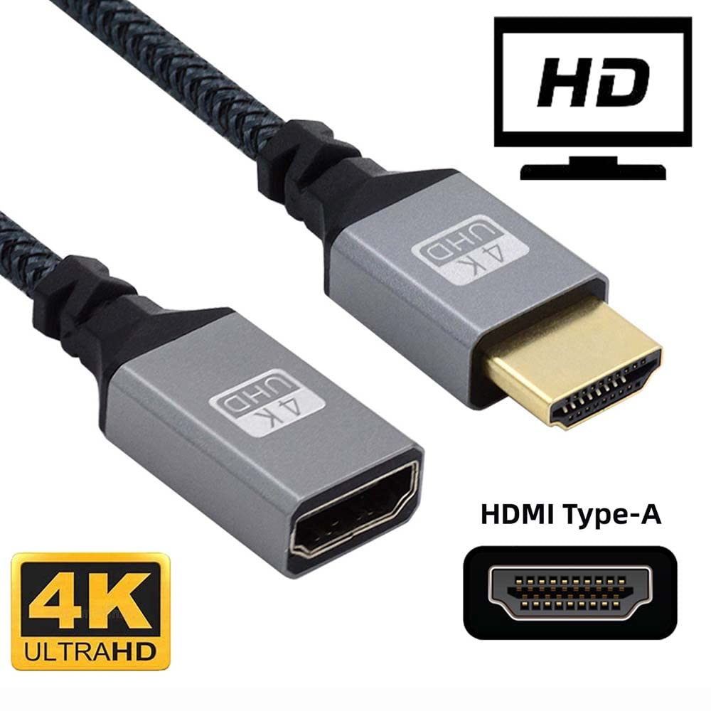 cablecc HDMI 1.4 Type A Extension Cable Male to A Female Straight 90 Degree Connector Support HDTV 4K 60hz 3D - Image 2