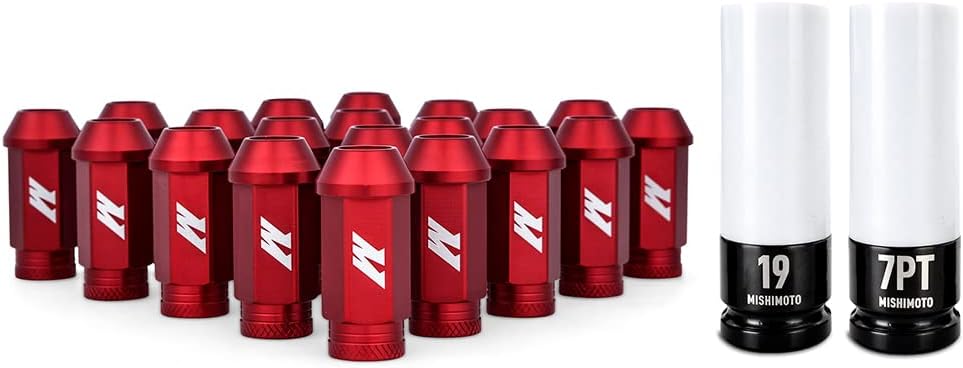 Mishimoto Aluminum Locking Lug Nuts 1/2 X 20, 23pc Set, Red