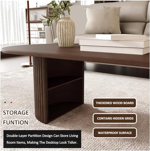 Grande table basse table d'appoint avec rangement salon bois massif blanc
