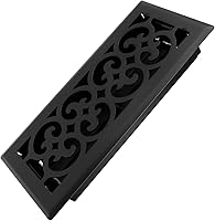 Howeall 4x10 Heavy Duty Walkable Floor Register Vent - Charlotte Design Matte Black, Adjustable Airflow Control