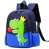 Toddler Backpack Cartoon Dinosaur Animal Book Bags fit 36 Months Boys Girls(Blue)