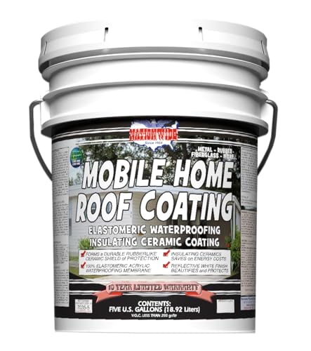 Mobile Home Roof Coating Elastomeric Ceramic (Bright White, 5 Gallon)
