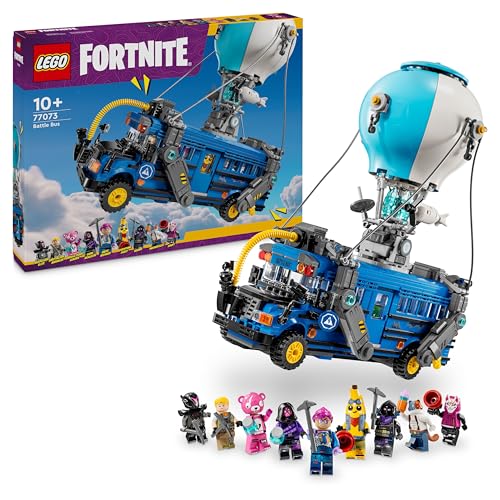 LEGO Fortnite Autobús de Batalla - Vehículo del Videojuego con 9 Minifiguras de Personajes y Accesorios - Regalo Gamer para Niños y Niñas de 10+ Años y Adolescentes - Juguetes de Navidad 77073
