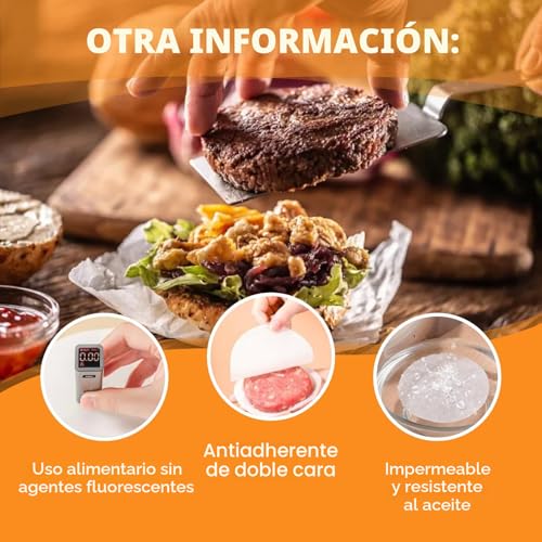 Miniatura 3 de Hugwish 1000pcs Papel Hamburguesa Redondo 11cm, Papel Antiadherente Separador Hamburguesas Smash Burger Separadores 1000, 11cm