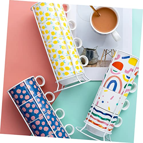 Tasses en céramique Luxshiny 200ml set de 4 empilables - 5