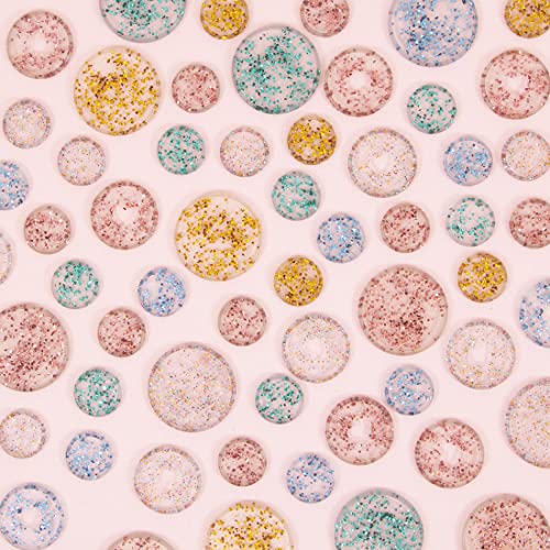 Craftelier - Plastik Glitter Scheiben Ringe M für Scrapbooking Bindung für Planer, Agenden, Notizbücher oder Alben | Packung mit 9 Stück 35mm Durchmesser - Glitter Blau Farbe