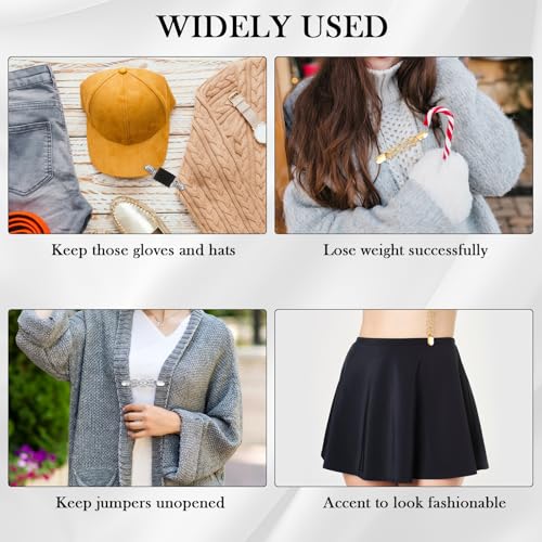 Image of Elegant Vintage Shirt Clothes Clips, 5 Pcs Clips Back Cinch, 5 Styles Waist Cincher Clip, Tie Up Sweater-Clip for Women, Clip Back Cinch Decor for Sweater, Cardigan, Collar, Shawl, Scarf