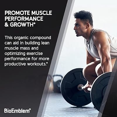 BioEmblem Creatine Monohydrate Powder - Unflavored Micronized Creatine Easily Mixes - Muscle Strength, Workout Recovery, Exercise Performance - 300g Creatine Supplement - Non-GMO, Vegan