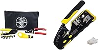 Vista 1 de Klein Tools VDV026-211 Kit de instalación coaxial con herramienta de engarzado, cortador de cables, pelacables y conectores F con bolsa