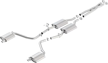 BORLA 140686 Cat-Back Perf. Exhaust System for 2015-2023 Dodge Charger V6 & Chrysler 300 V6 T-304 Stainless Steel ATAK Sound Dual Split Rear Exit Single 2.25" Exit Each Side Reuse O.E. Tips