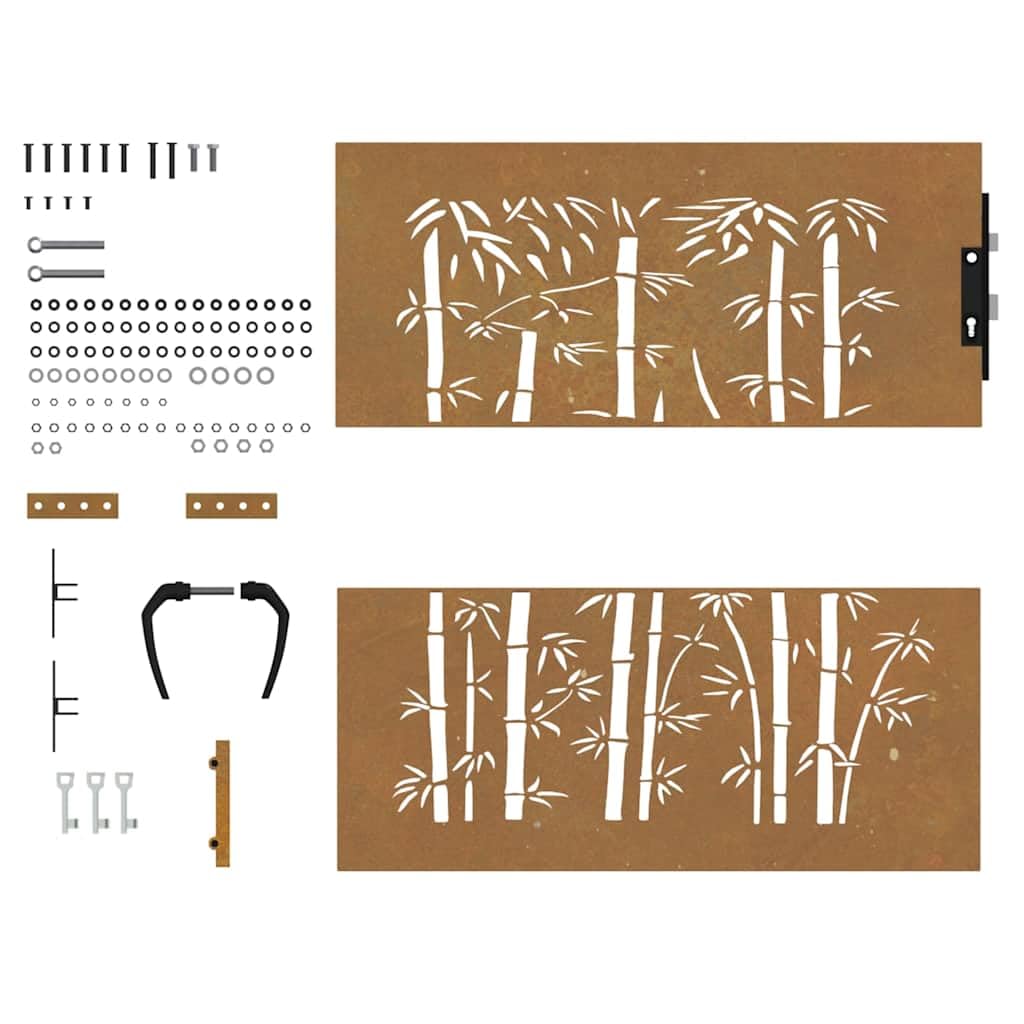 Brama ogrodowa 85 x 100 cm stal Corten